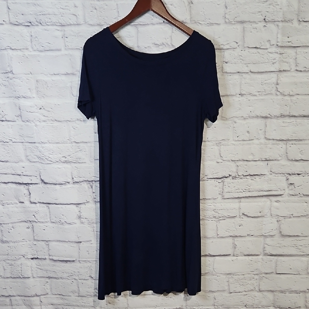 St. John's Bay Navy Midi Tee Shirt Dress